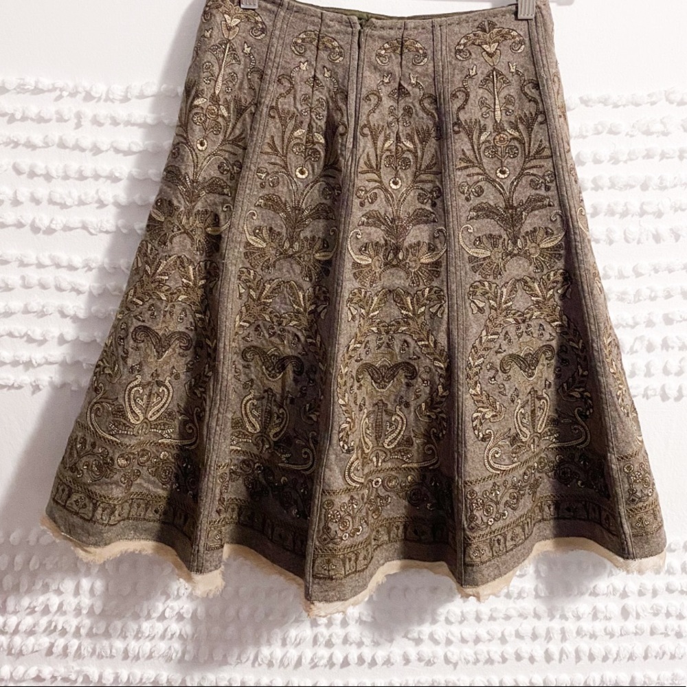Elie Tahari embroidered wool blend skirt 0 xs s - Picture 4 of 15